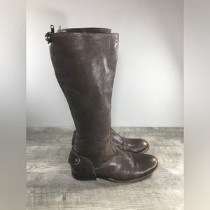 Frye #76430 Melissa Button Brown Soft Leather Women's Knee-High Riding Boots 8.5